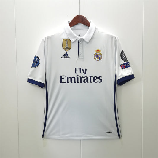 Real Madrid 16-17 Home ECL Patches Shirt