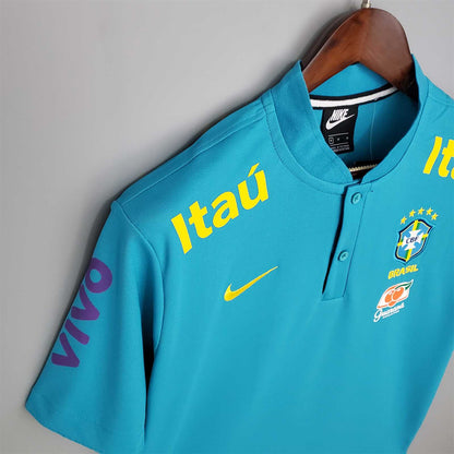 Brazil 2022 Pre Match Shirt Blue