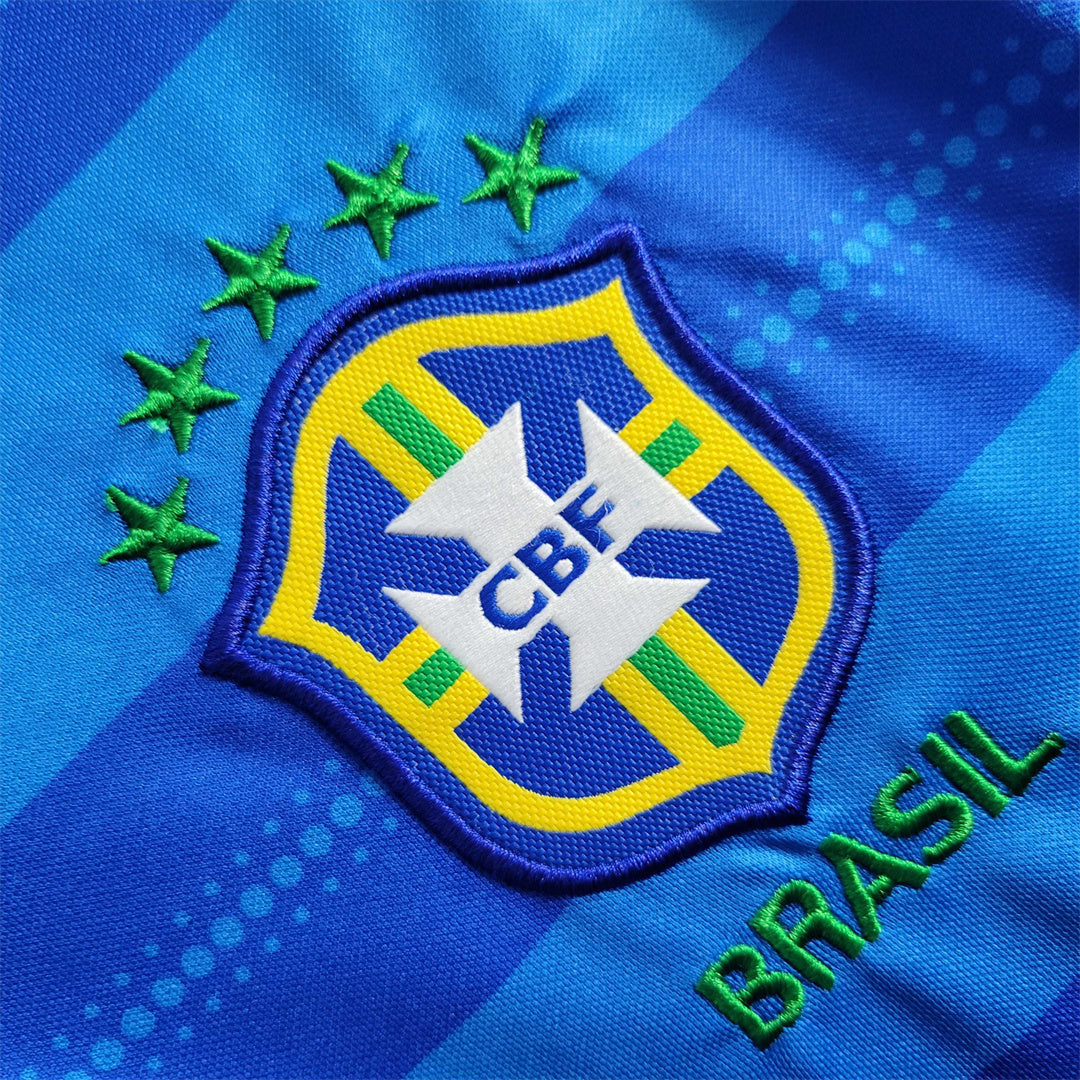 Brazil Blue Striped Polo Shirt