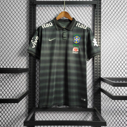 Brazil 2023 Black Striped Polo Shirt
