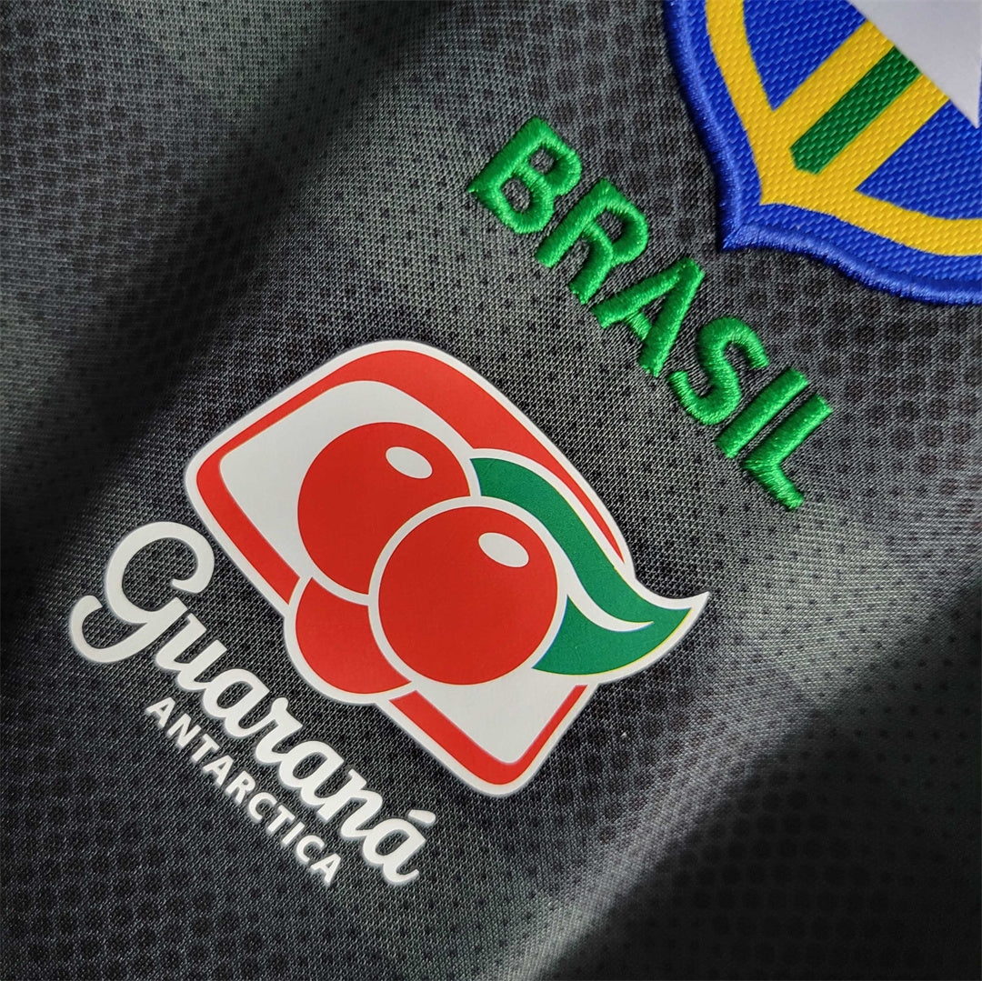 Brazil 2023 Black Striped Polo Shirt