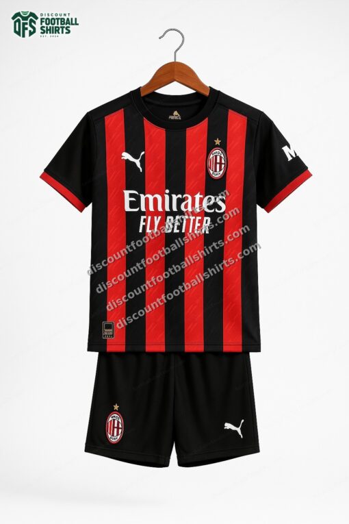 2025/2026 AC Milan Home Football Shirt Kids Size