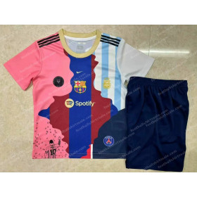 2025/2026 Barcelona Messi Commemorative Edition Kids Size Football Shirt