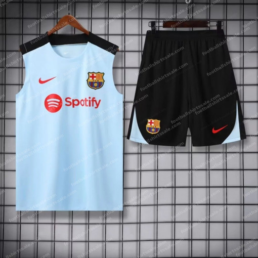 2024/2025 Barcelona Pre-match Training White Jersey+Shorts