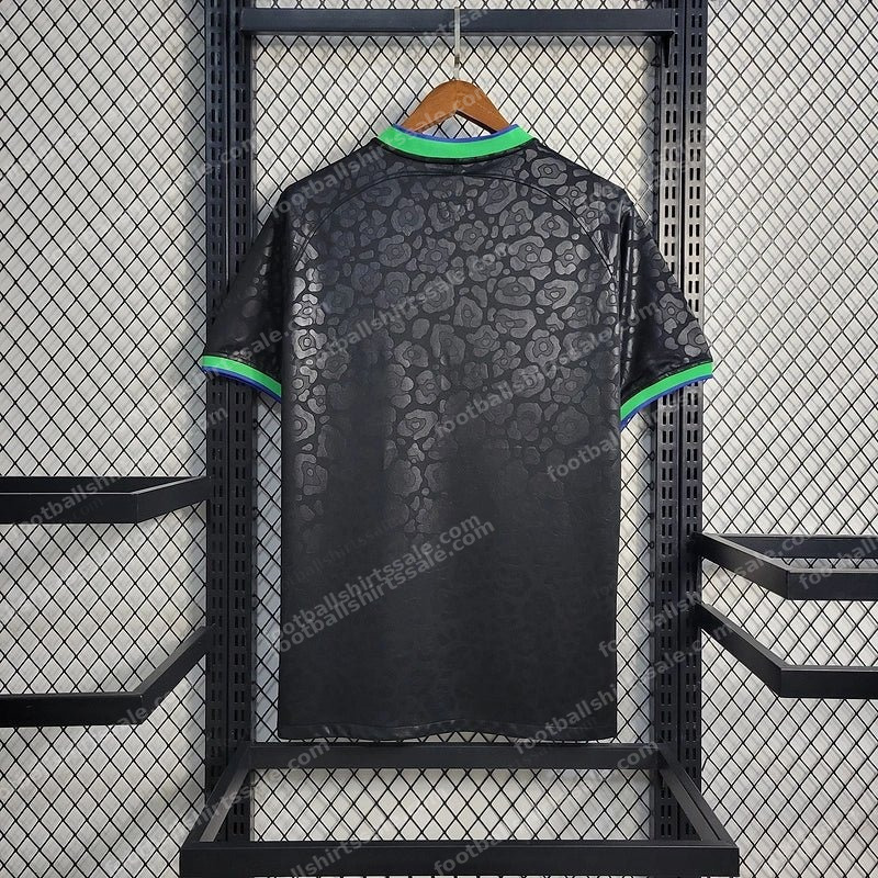 Brazil 2024 Black Leopard Special Edition Football Shirt - Detail 1