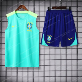 2024 Brazil pre-match training Light Blue Jersey+Shorts