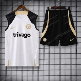 2023/2024 Chelsea pre-match training White Jersey+Shorts