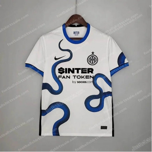 Internazionale Milan Football Jersey White 2021/2022 Retro Away