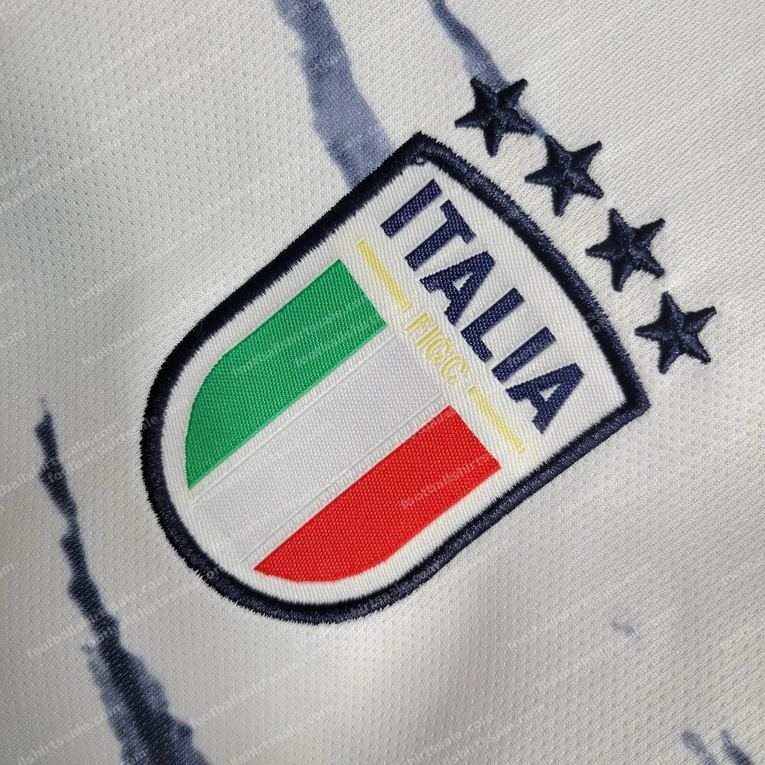 2023 Italy Away Soccer Shirt Kids Size - Detail 4