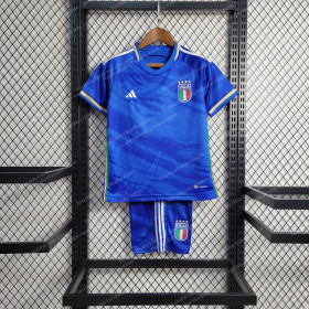 2023 Italy Home Soccer Shirt Kids Size