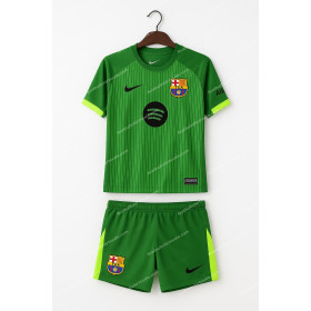 2025/2026 Kids Size Barcelona Green Goalkeeper Football Kit