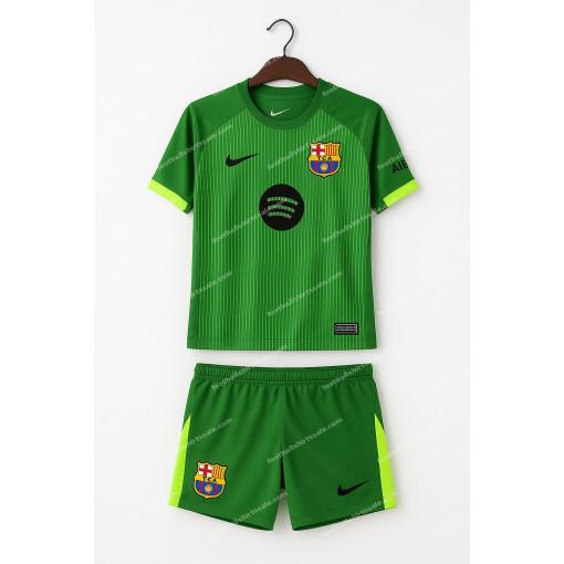2025/2026 Kids Size Barcelona Green Goalkeeper Football Kit