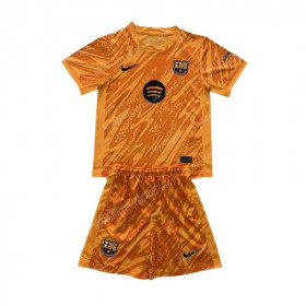 2024/2025 Kids Size Barcelona Orange Goalkeeper Football Shirt