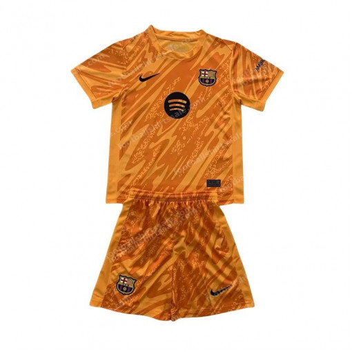 2024/2025 Kids Size Barcelona Orange Goalkeeper Football Shirt