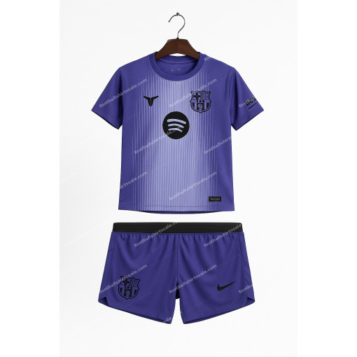 2025/2026 Kids Size Barcelona Purple Goalkeeper Football Kit