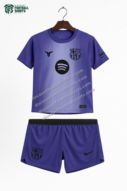 2025/2026 Kids Size Barcelona Purple Goalkeeper Football Kit