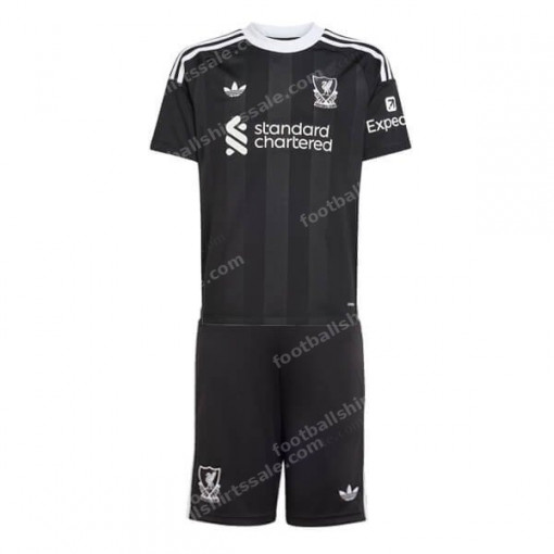 Liverpool Black Goalkeeper Kids Kit 25/26