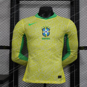 2024 Long Sleeve Player Version Brazil Home Football Shirt