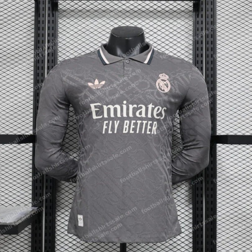 2024/2025 Long Sleeve Player Version Real Madrid Third Away Football Shirt
