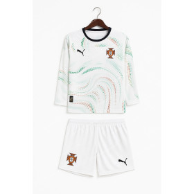 2025 Long Sleeve Portugal Away Football Shirt Kids Size
