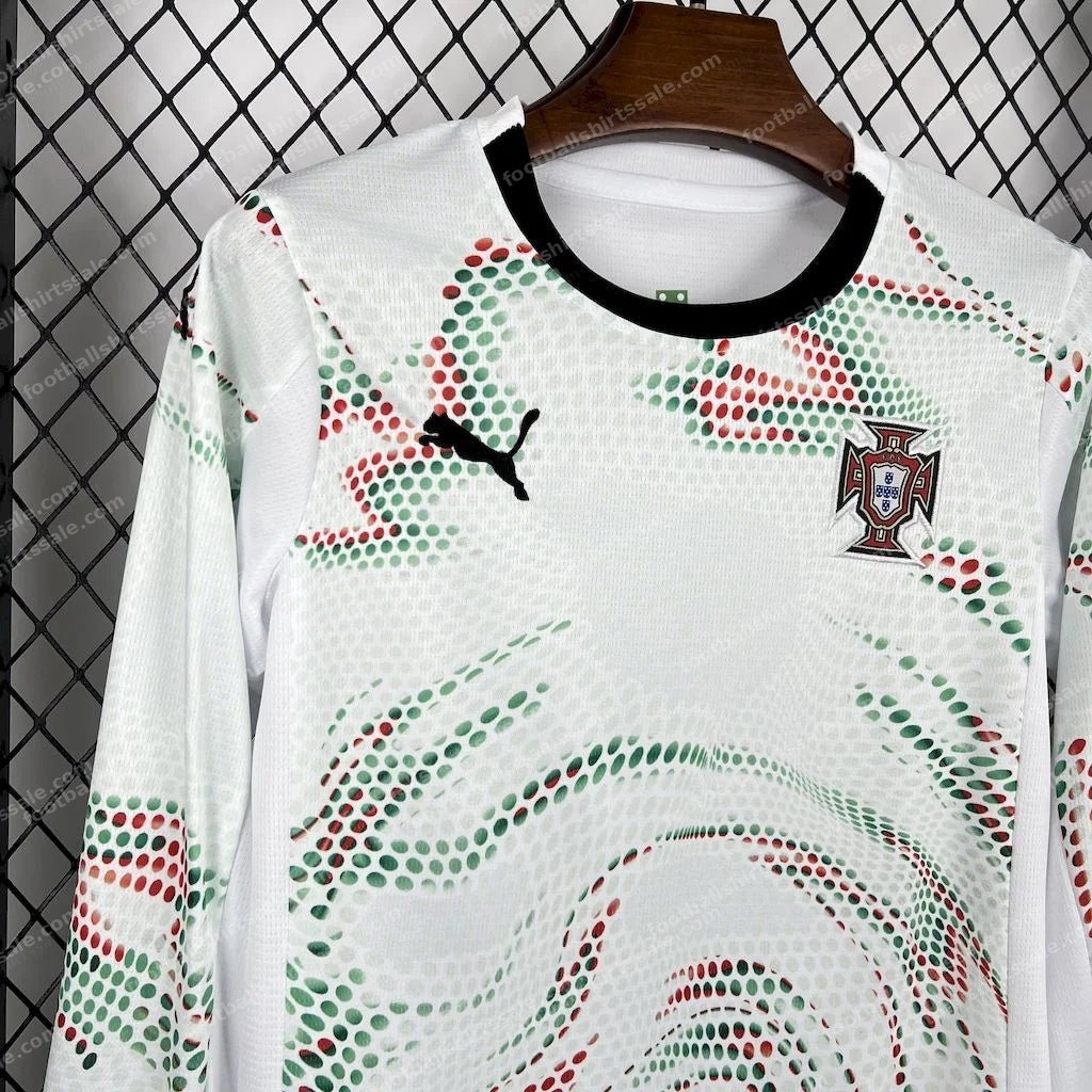 2025 Long Sleeve Portugal Away Football Shirt Kids Size - Detail 3