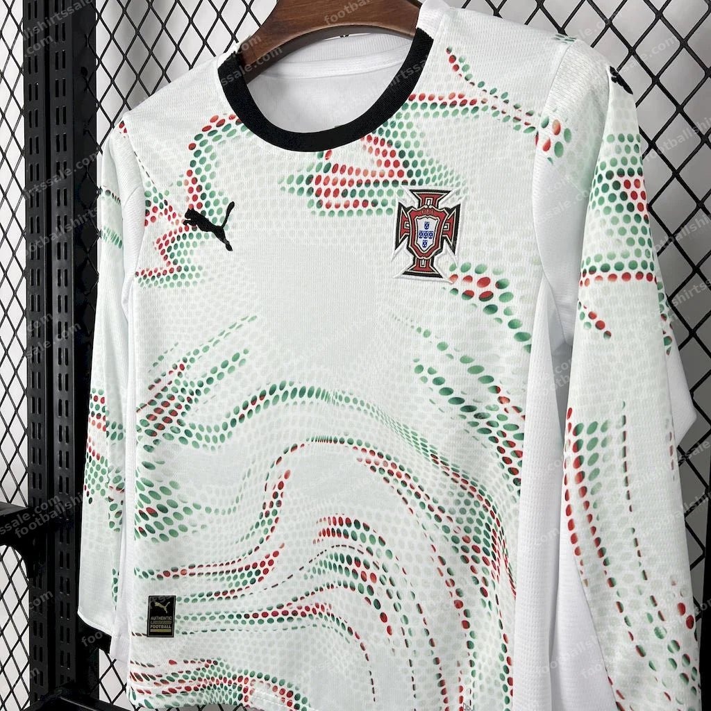2025 Long Sleeve Portugal Away Football Shirt Kids Size - Detail 4
