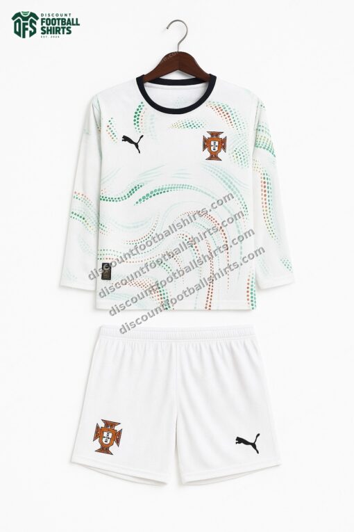 2025 Long Sleeve Portugal Away Football Shirt Kids Size
