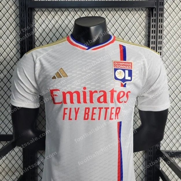 2023/2024 Lyon Home Football Shirt – Player Version - Detail 2
