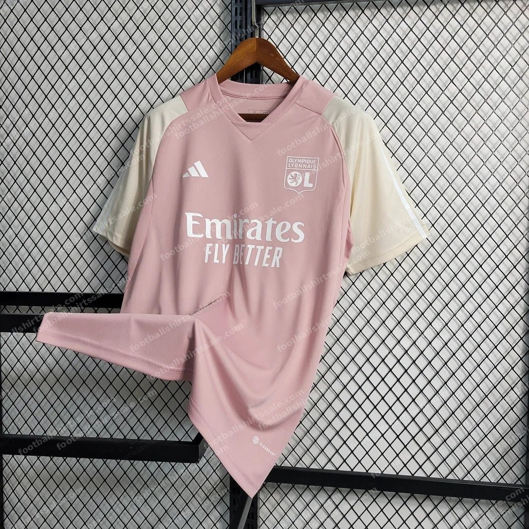 2023/2024 Lyon Training Wear Pink Football Shirt - Detail 3