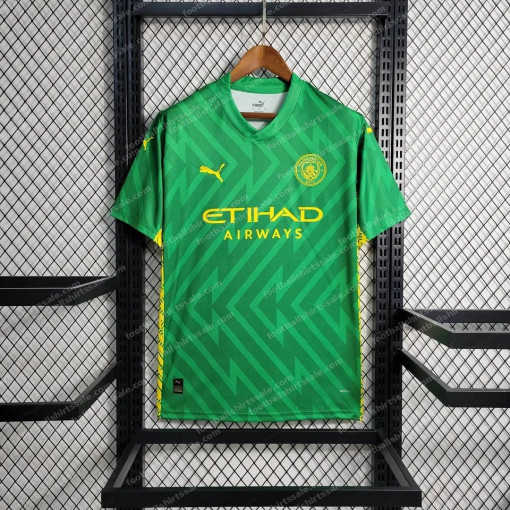 2023/2024 Manchester City Goalkeeper Green Football Shirt