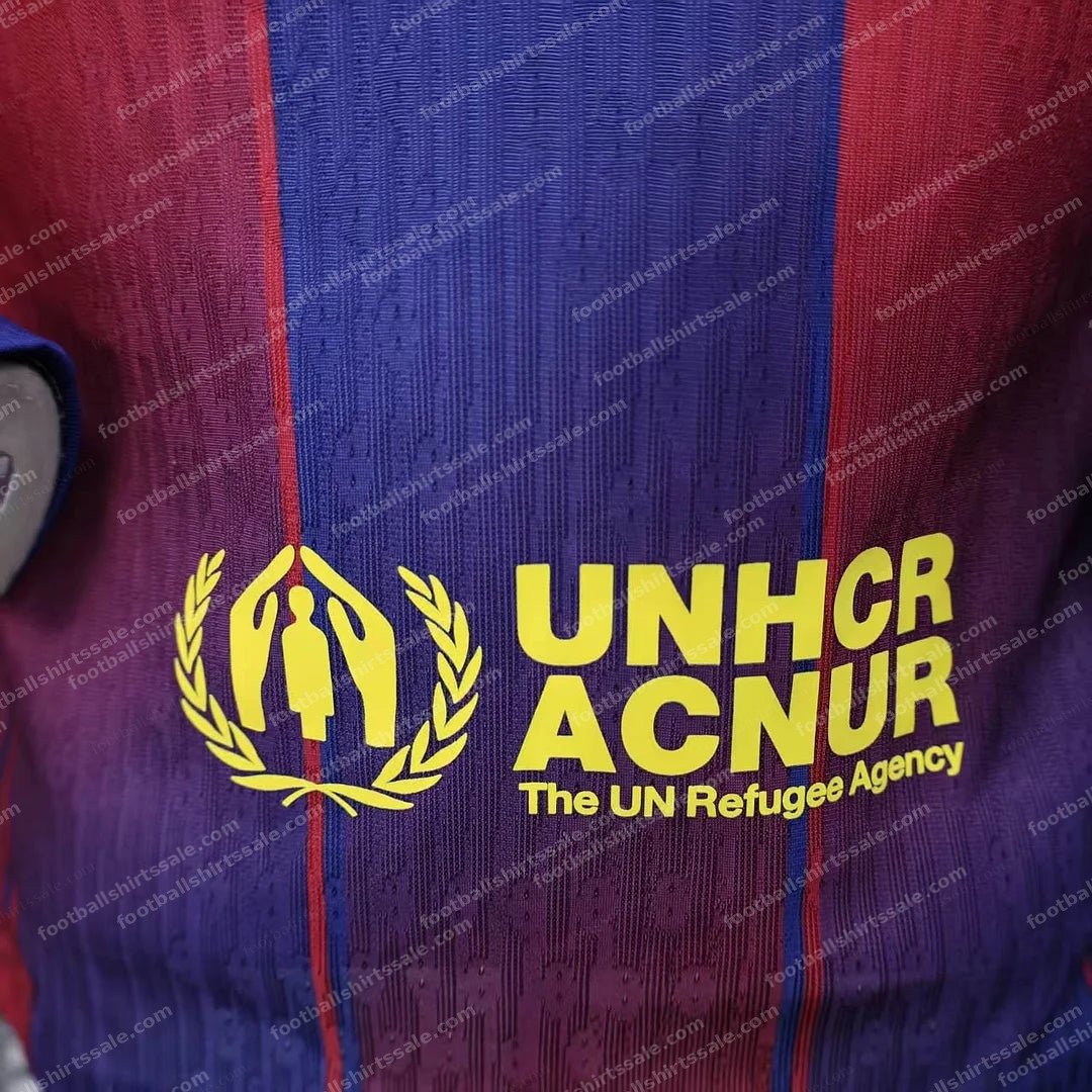 2025/2026 Player Version Long Sleeve Barcelona Home Football Shirt - Detail 6