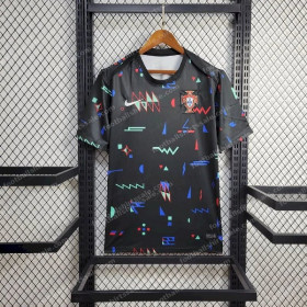 2024 Portugal Training Wear Black Football Shirt