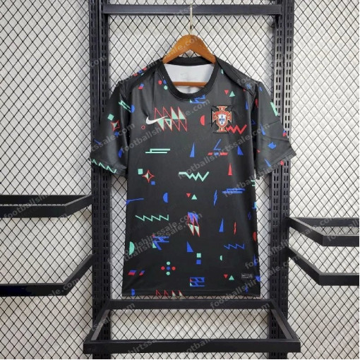 2024 Portugal Training Wear Black Football Shirt