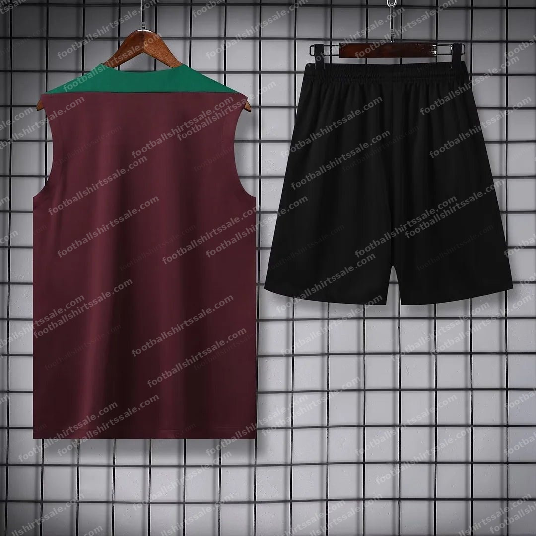 2024/2025 Psg Paris Saint-Germain pre-match training Wine Red Jersey+Shorts 1:1 Thai Quality - Detail 1