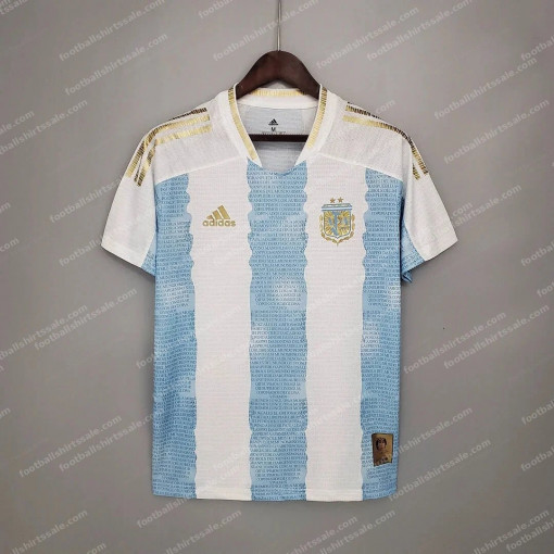 2021 Retro Argentina Soccer Jersey Concept Maradona Special Emblem