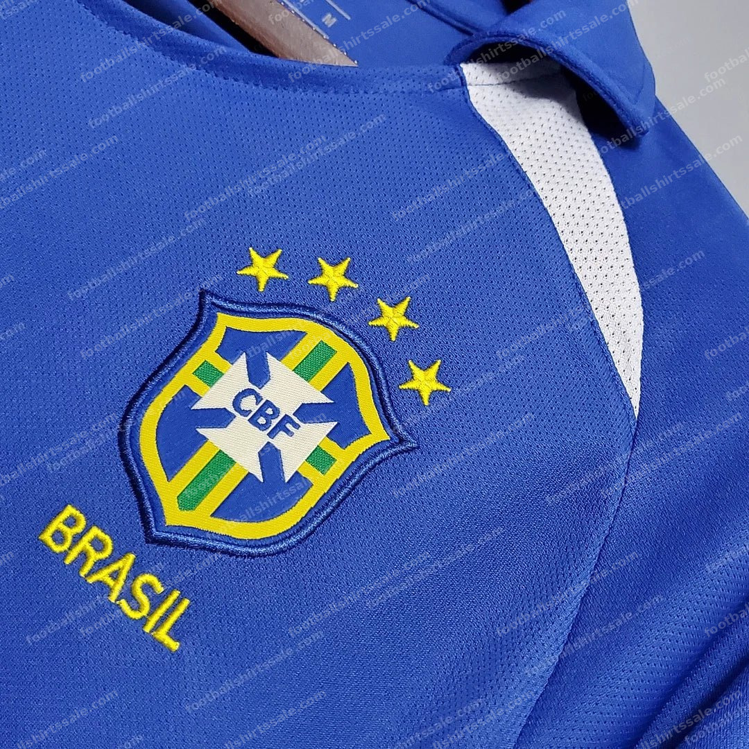 2002 Retro Brazil Away Soccer Jersey - Detail 7
