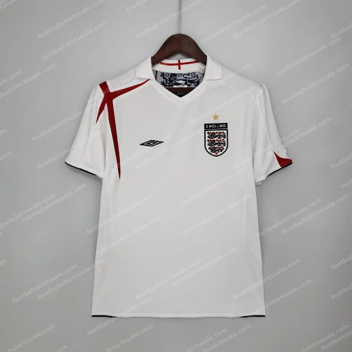 2006 Retro England Home Soccer Jersey