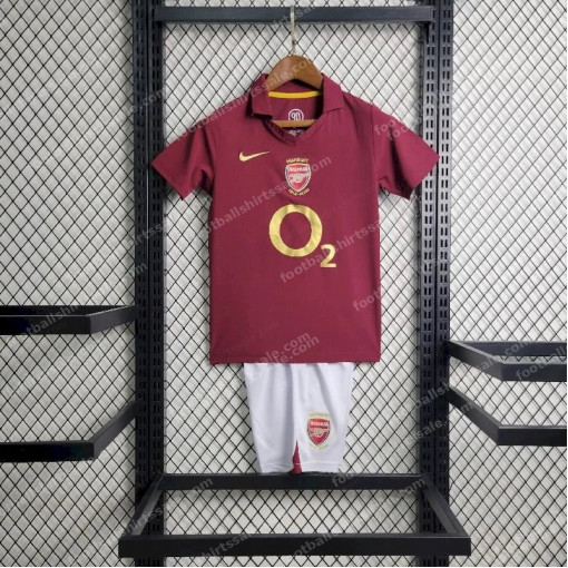 2005/2006 Retro Kids Size Arsenal Home Football Shirt
