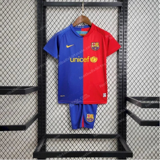 2008/2009 Retro Kids Size Barcelona Home Football Shirt