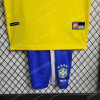 1998 Retro Kids Size Brazil Home Soccer Jersey - Detail 4