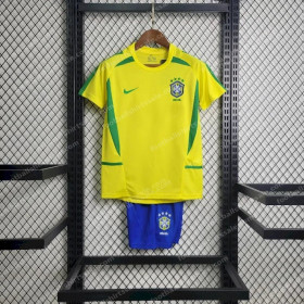 2002 Retro Kids Size Brazil Home Soccer Jersey