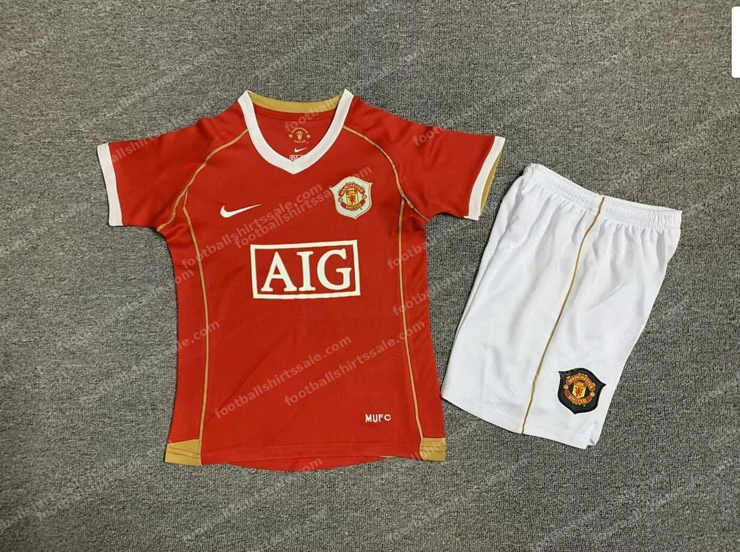 2006/2007 Retro Kids Size Manchester United Home Football Shirt 1:1 Thai Quality