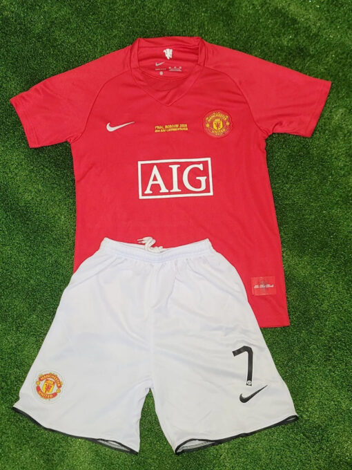 2007/2008 Retro Kids Size Manchester United Home Football Shirt