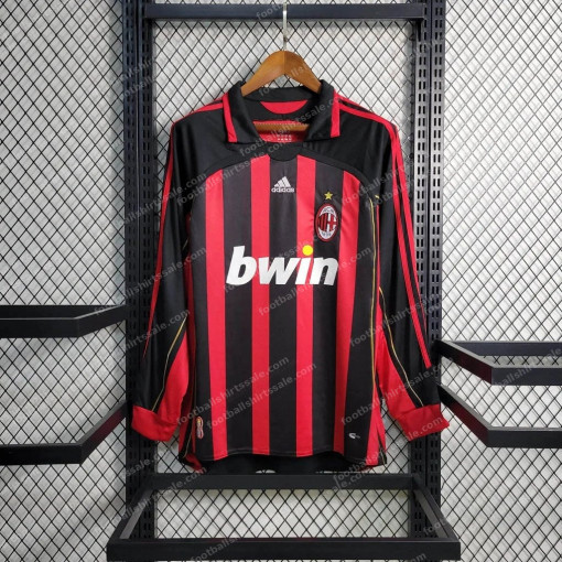 2006/2007 Retro Long Sleeve AC Milan Home Football Shirt