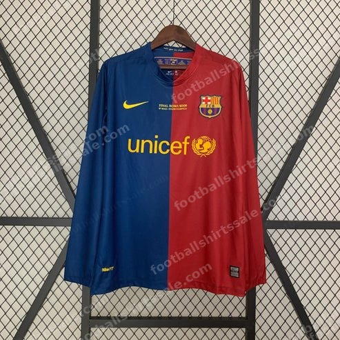 2008/2009 Retro Long Sleeve Barcelona Football Shirt Home Champions League