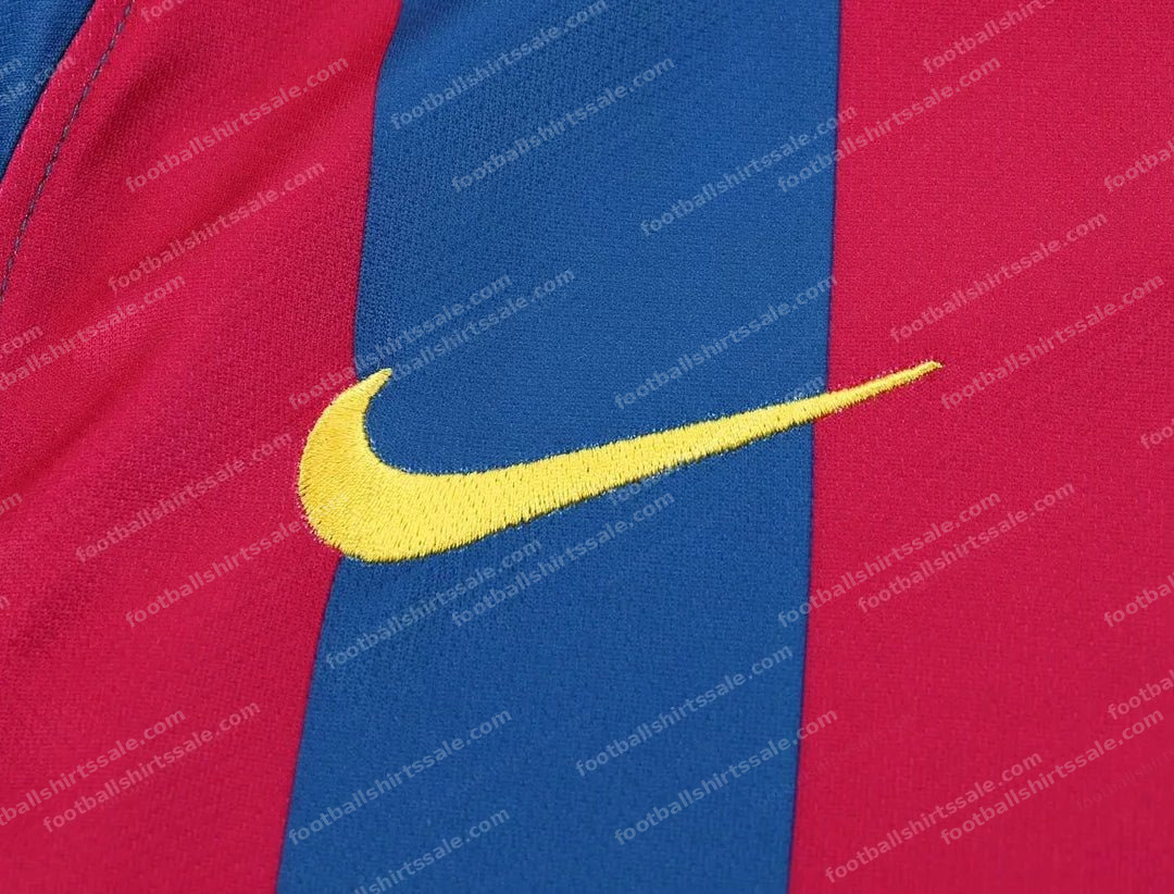 2005/2006 Retro Long Sleeve Barcelona Home Football Shirt Kids - Detail 2