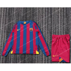 2005/2006 Retro Long Sleeve Barcelona Home Football Shirt Kids
