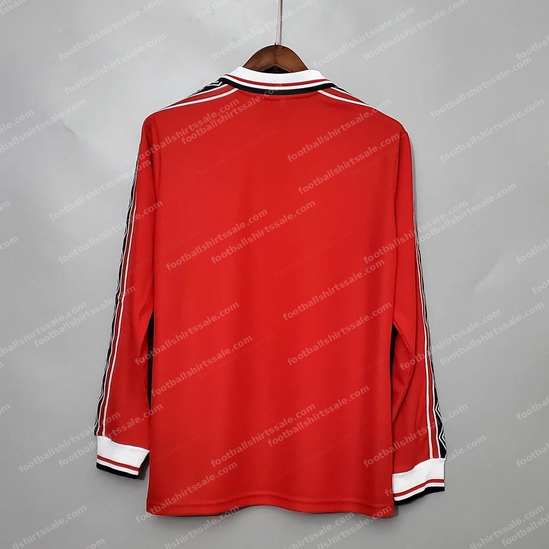 1998-1999 Retro Long Sleeve Manchester United Home Football Shirt 1:1 Thai Quality - Detail 1