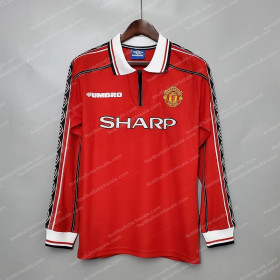 1998-1999 Retro Long Sleeve Manchester United Home Football Shirt