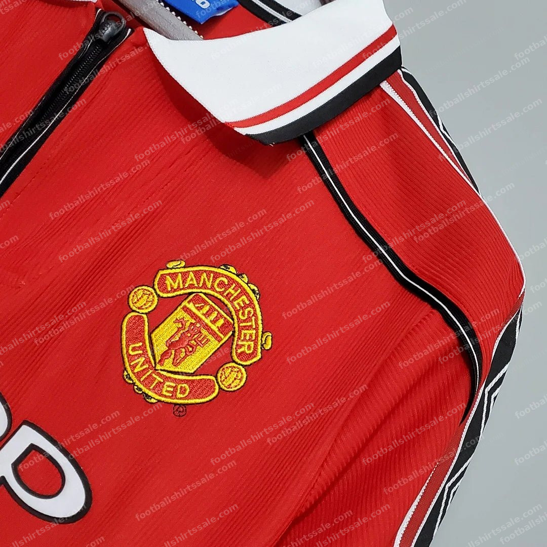 1998-1999 Retro Long Sleeve Manchester United Home Football Shirt 1:1 Thai Quality - Detail 5